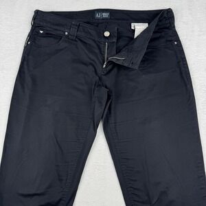 Armani Jeans Womens Black Pants EU 30 US 8-10 Stretch Slim Straight Eagle J44FZ